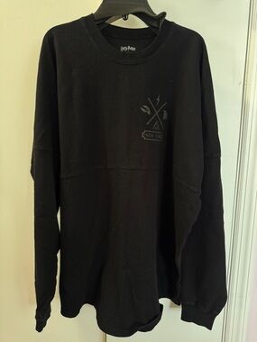 Harry Potter Black Crewneck Sweatshirt with Logo